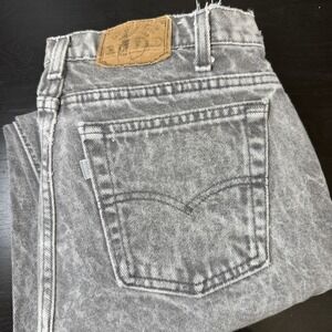 Vintage 90s Levis 555 Mens 31x30‎ Fit 30x29.5 Gray Stone Wash Silver Tab USA